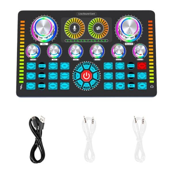 Professional Podcast Studio Sound Mixer Q7 Sound Card Audio Mixer for Recording Live Streaming
