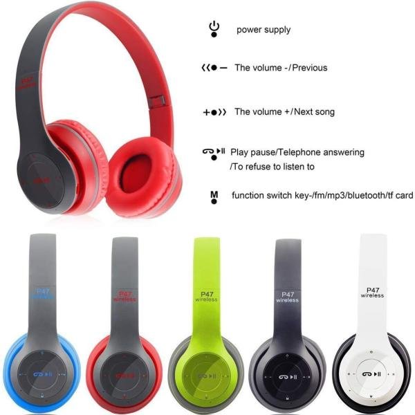 P47 Bluetooth Over Ear Foldable Headset