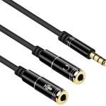 3.5mm Jack Headphone+Mic Audio Splitter Gold-Plated Aux Extension Adapter Cable Cord for Computer PC Microphone