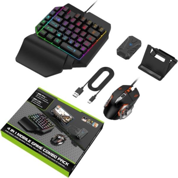 4 In 1 PUBG Mobile Gaming Keyboard Mouse Converter Combo Pack