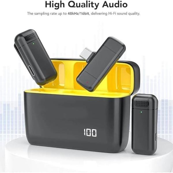 K13 Dual Mic Type C Interface Wireless Lavalier Microphone