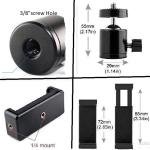 2 in 1 Mobile Tripod Holder Clip with Locking Ball Head Adapter Set 3/8" Screw Hole