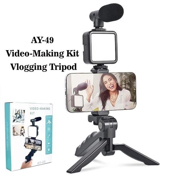 AY-49 Video Making Tripod Kit with Mic Combo