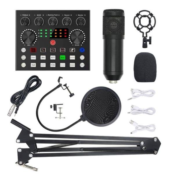 BM800 Studio Condenser Microphone set with V8s Sound Card