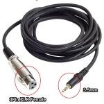 XLR 3Pin Female to 3.5mm Microphone Cable 1.5M
