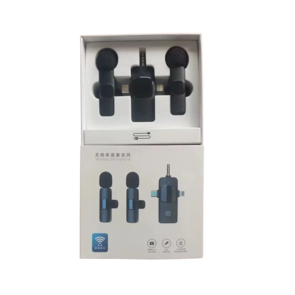 K15 3 in 1 Wireless Lavalier Microphone for Iphone-Android-Tablet