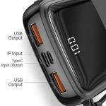 Baseus (PPQD-B01) Q pow 3A 15W 10000 mAh Digital Display Power Bank with Built-in Lightning Cable
