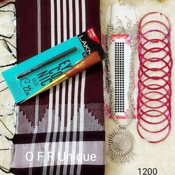 Half Silk Cotton Saree 7 in 1 Combo Eid Offer