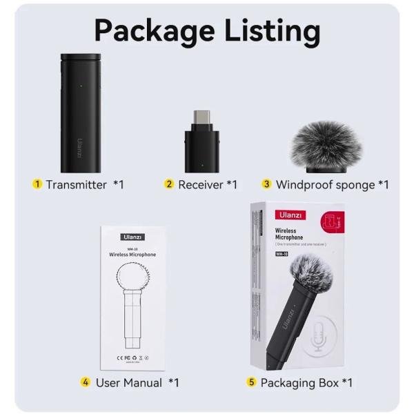 Ulanzi WM-10 Wireless Microphone